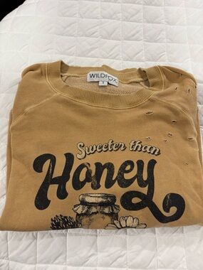 Wildfox mustard ribbed-neck sweatshirt